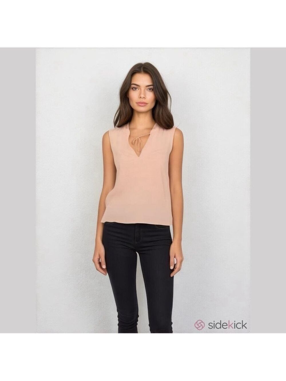 Torrid Sleeveless Tie Keyhole Blouse Pink Blush Large